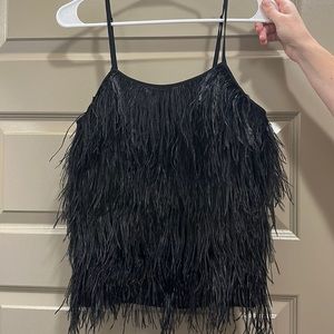 Black feather top